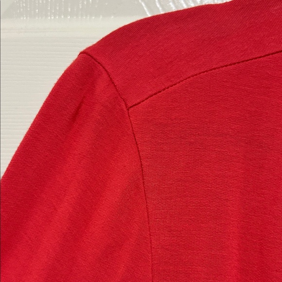 Susan Graver Red Open Cardigan Vibrant Color Waterfall Opening, Oversized Med - Picture 6 of 13